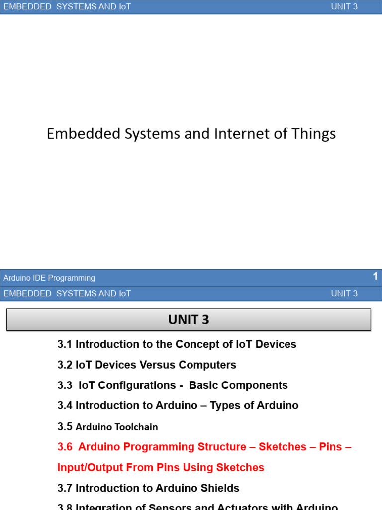 3.6 Arduino - IDE Programming | PDF | Arduino | Internet Of Things