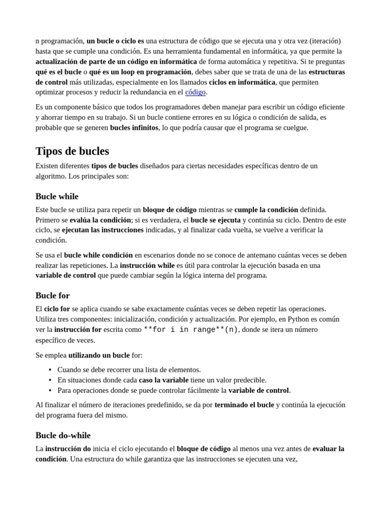 bucles programacion | PDF | Flujo de control | Ingeniería de software