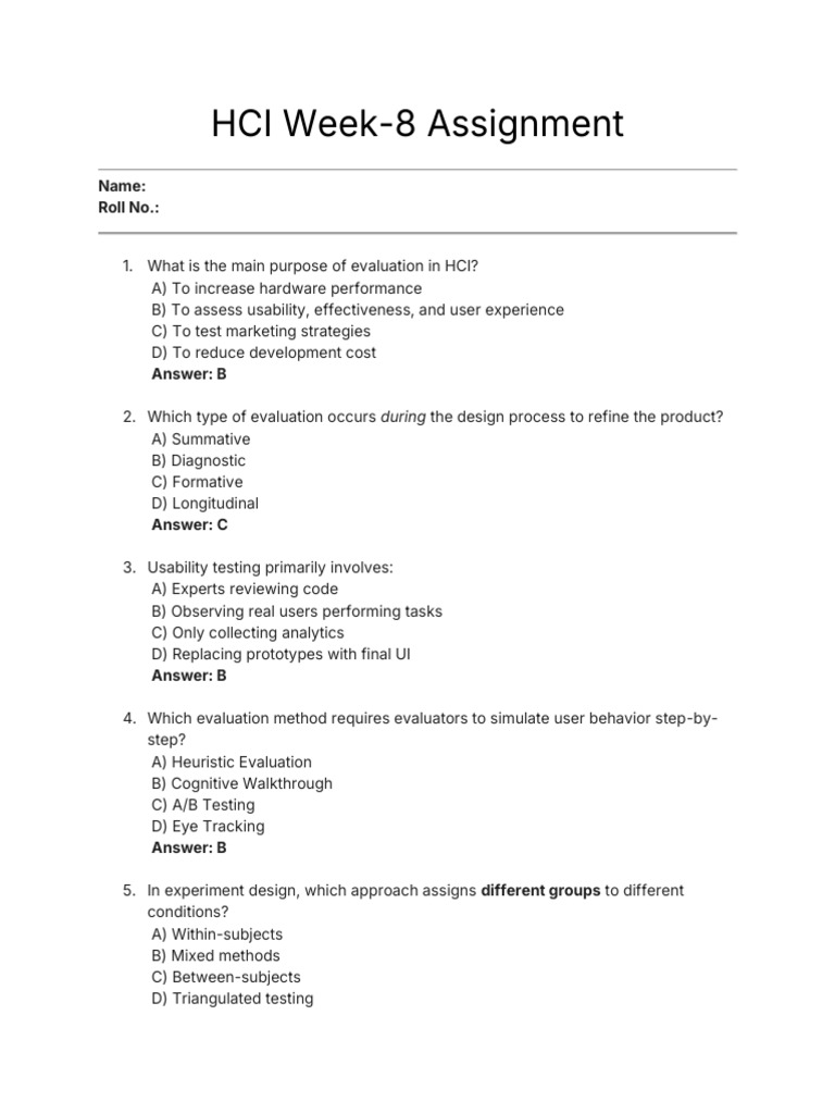 NPTEL HCI Week-8 Assignment | PDF