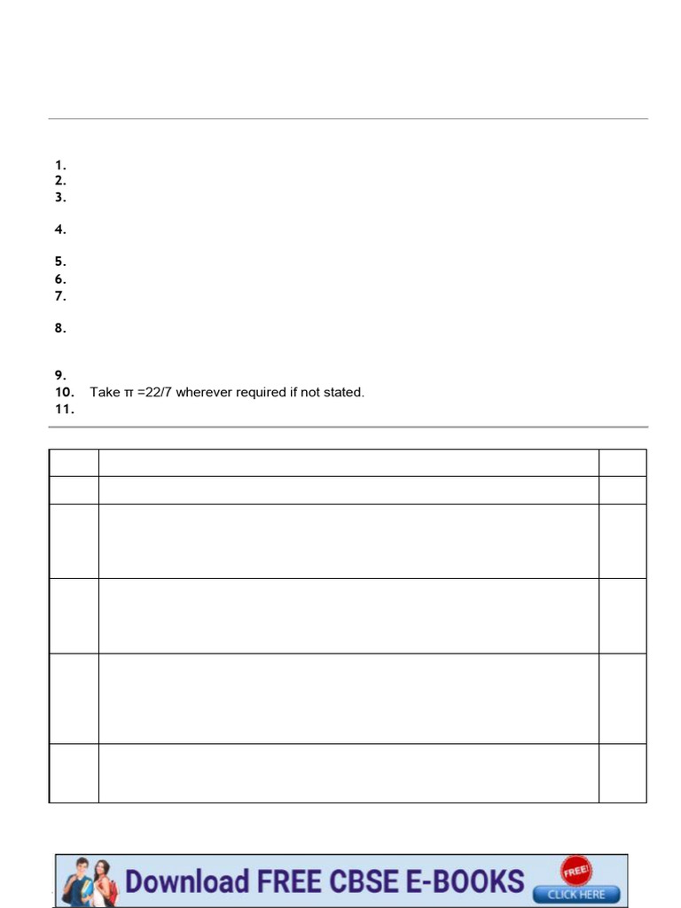 Cbse Class 10 Sample Paper 2024 25 Mathematics Standard | PDF | Circle ...