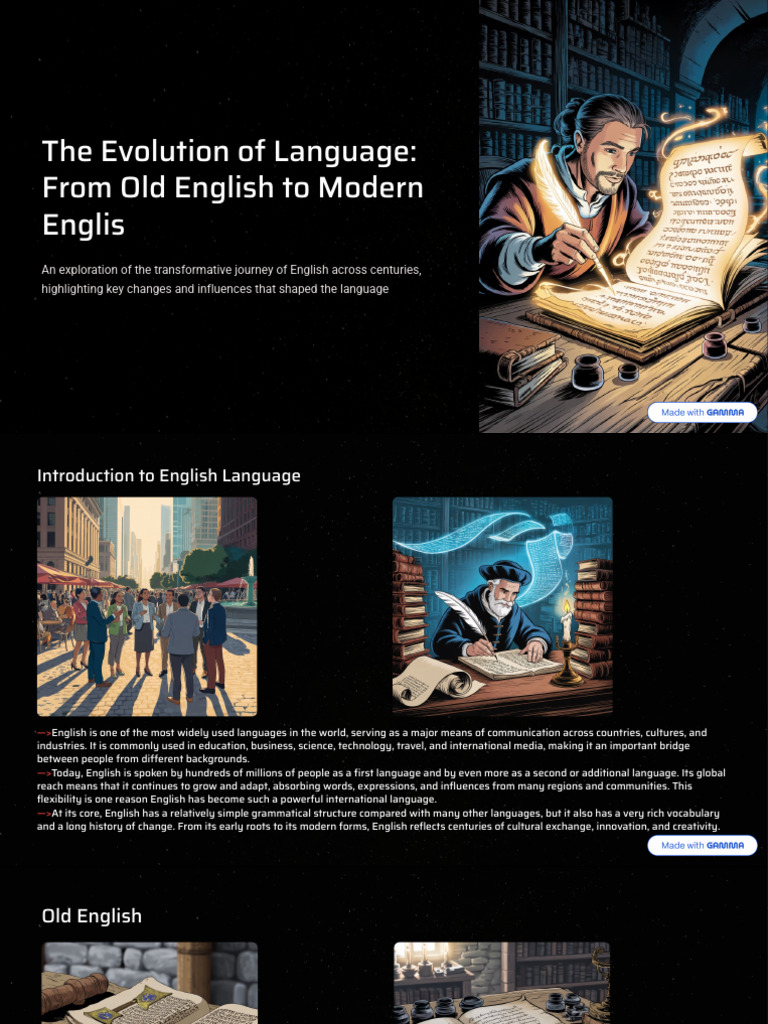 The Evolution of Language From Old English to Modern Englis h | PDF ...