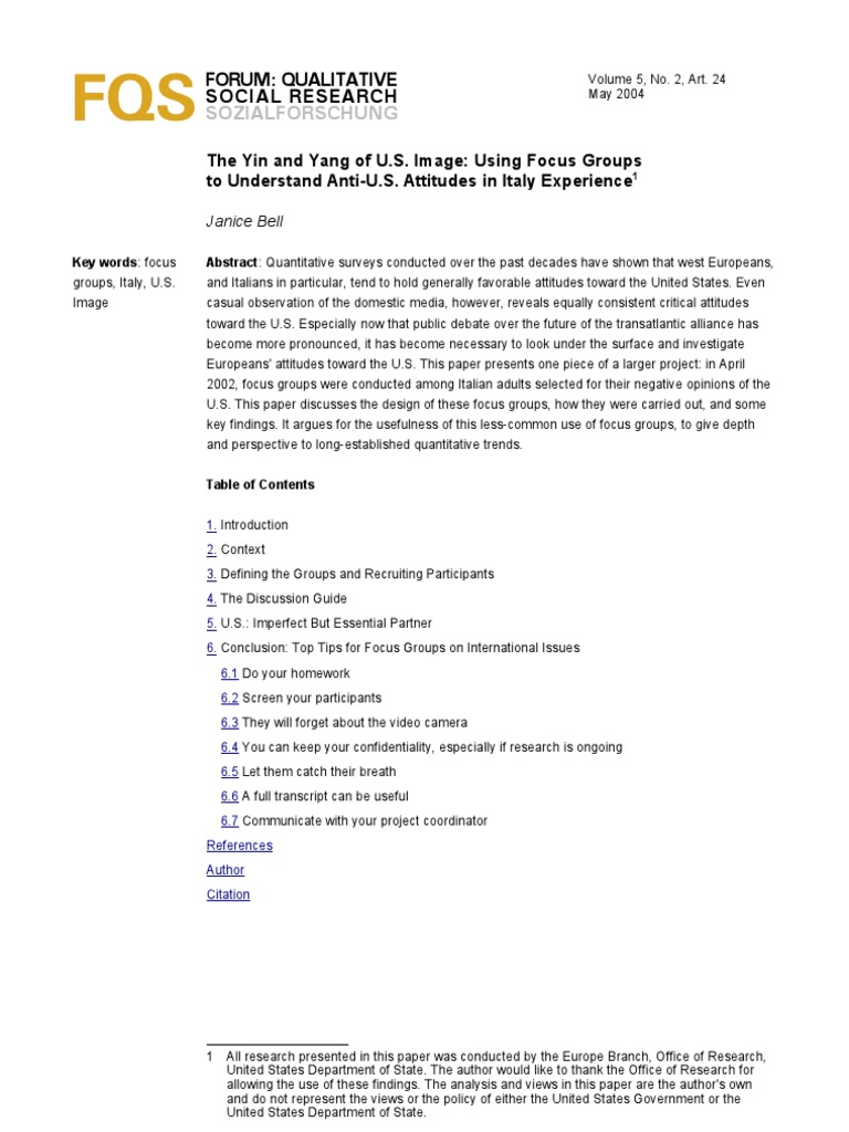 Forum: Qualitative Social Research | PDF | Focus Group | Qualitative ...
