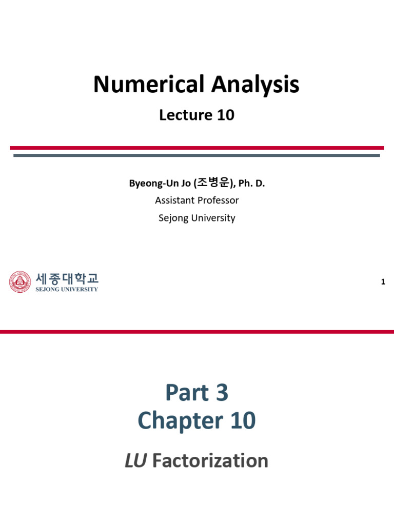 L10_Ch1011_LU Factorization Matrix Inverse and Condition | PDF | Matrix ...