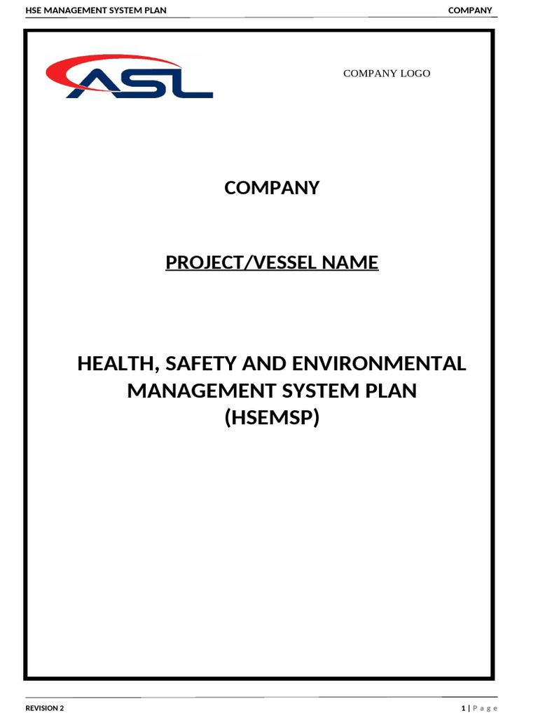 PROJECT HSE PLAN | PDF | Occupational Safety And Health | Quality ...