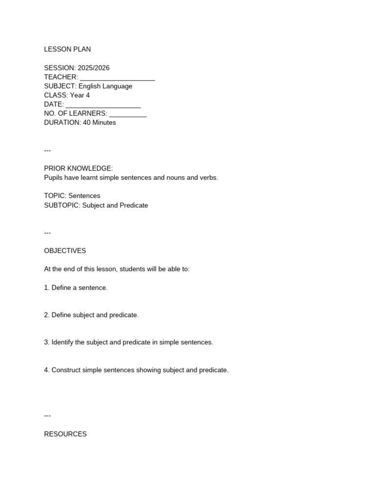 Lesson Plan (1) | PDF