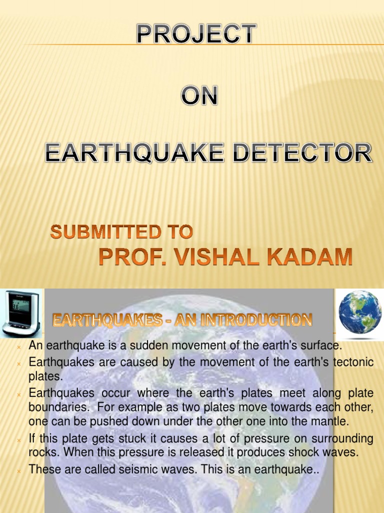 Earthquake Detector Project Overview | PDF | Earthquakes | Letter Of Credit