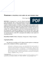 Feminismo e Politica - Dos Anos 60 Aos Nossos Dias