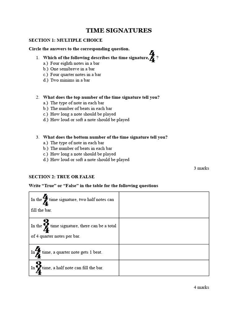 Time Signatures | PDF