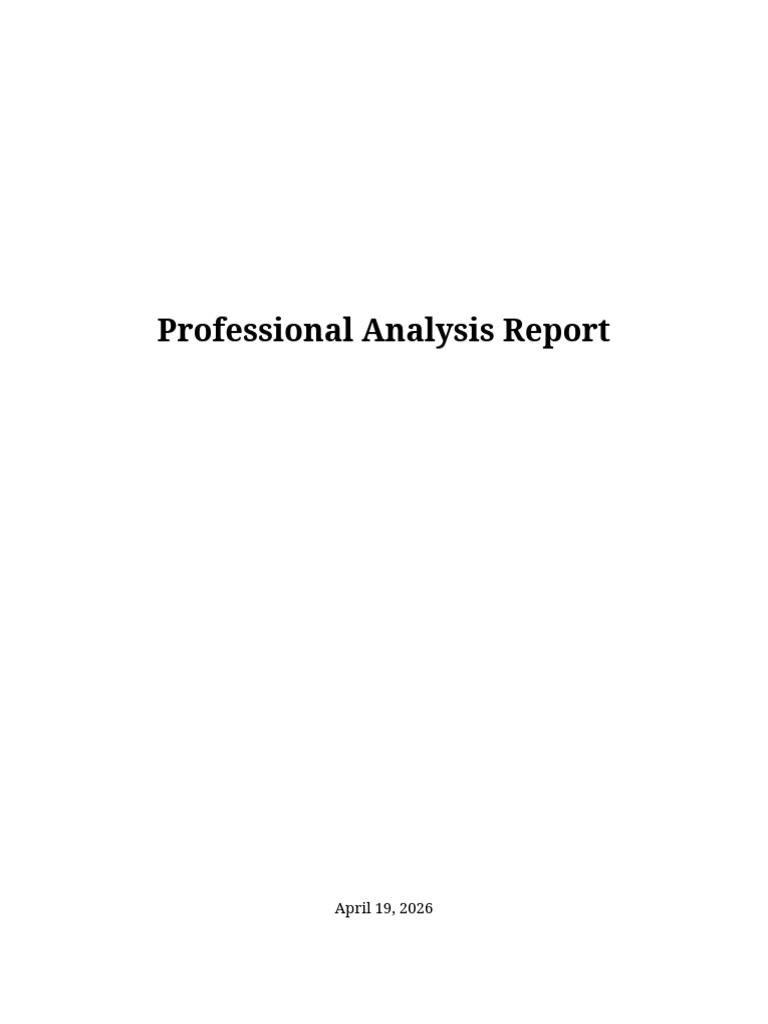 Professional Analysis Report | PDF | Methodology | Predictive Analytics