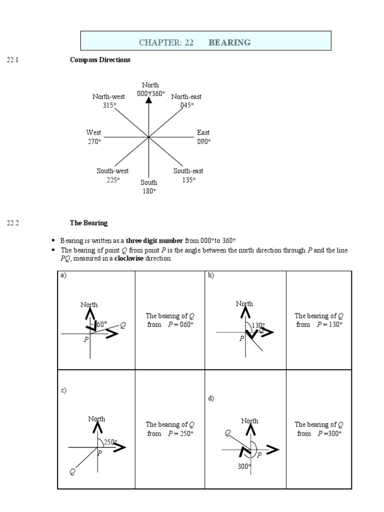 Compass Bearing Worksheet Guide | PDF | Sports & Recreation | Teaching ...