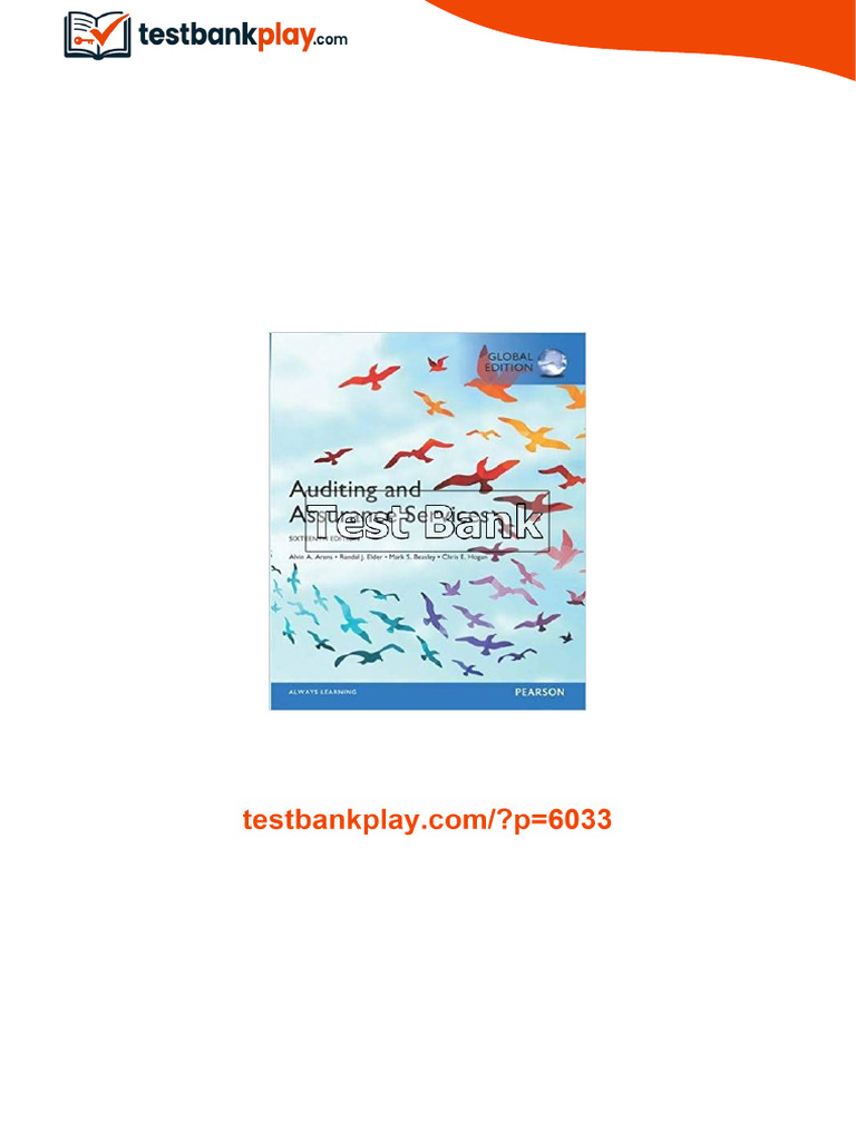 Auditing And Assurance Services Global 16th Edition Arens Test Bank ...