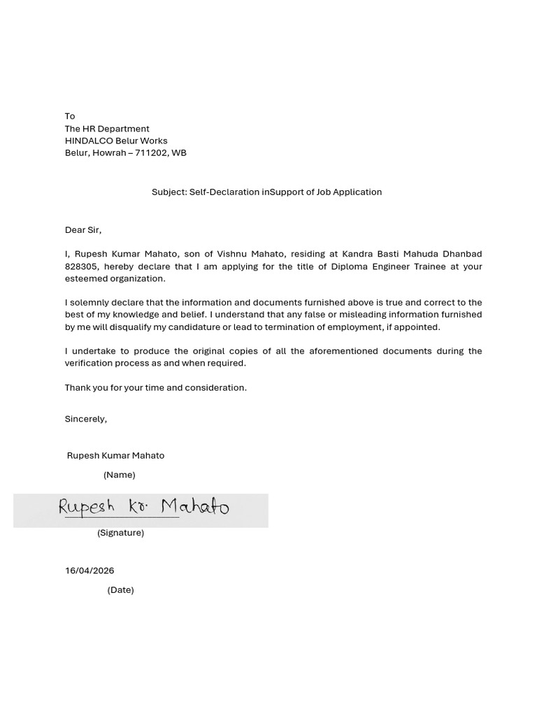 Self Declaration Form.pdf (2) | PDF