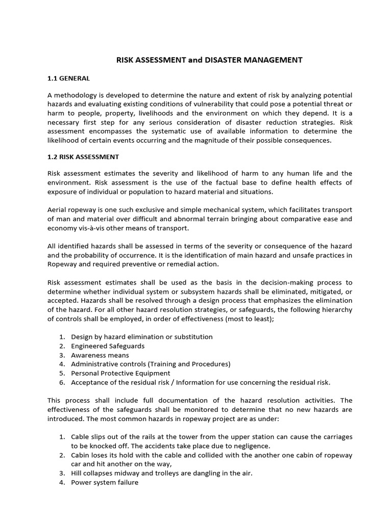 Risk in Cable Cars | PDF | Hazards | Risk Assessment