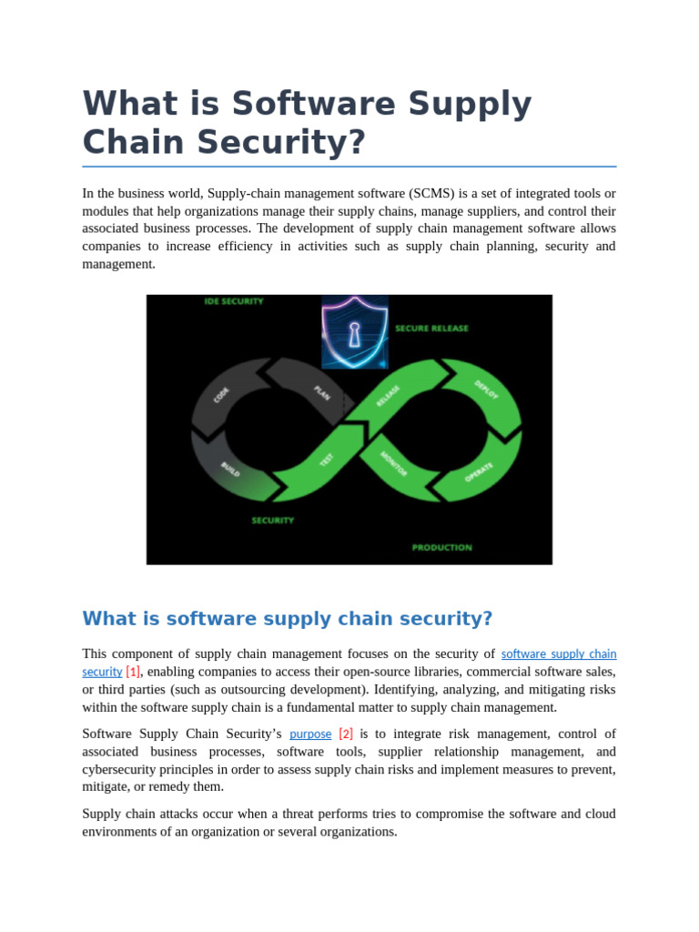 What is Software Supply Chain Security | PDF | Computer Security | Security