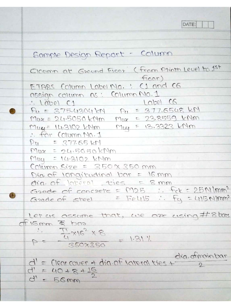 Columns Design Report Manual | PDF