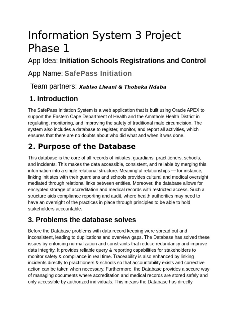 Information System 3 Project Phase 1-1-1 | PDF | Databases | Database ...