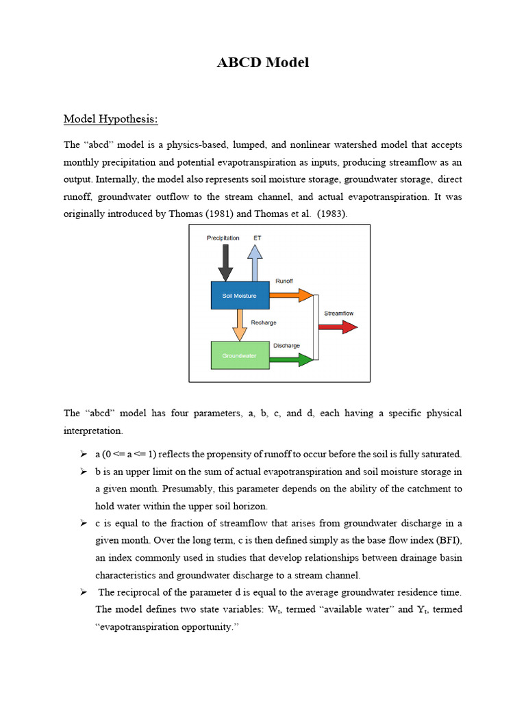 Abcd Model | PDF | Environment | Water And The Environment