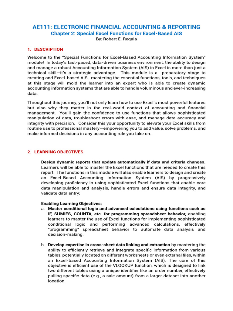 Ch2 Module for Students | PDF | Spreadsheet | Microsoft Excel