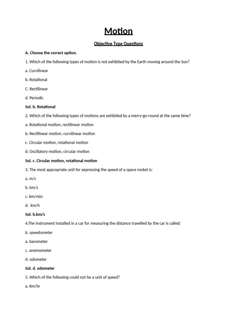 Class 7 Motion | PDF | Weight | Mass