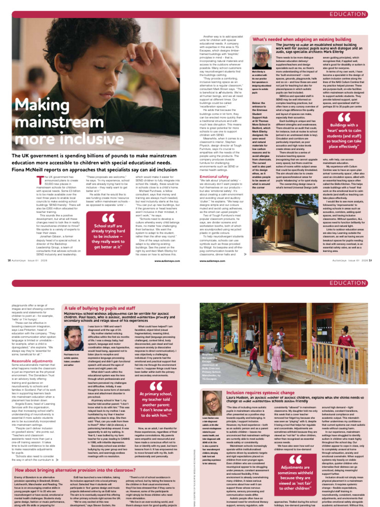 Making Mainstream More Inclusive | PDF | Autism | Classroom