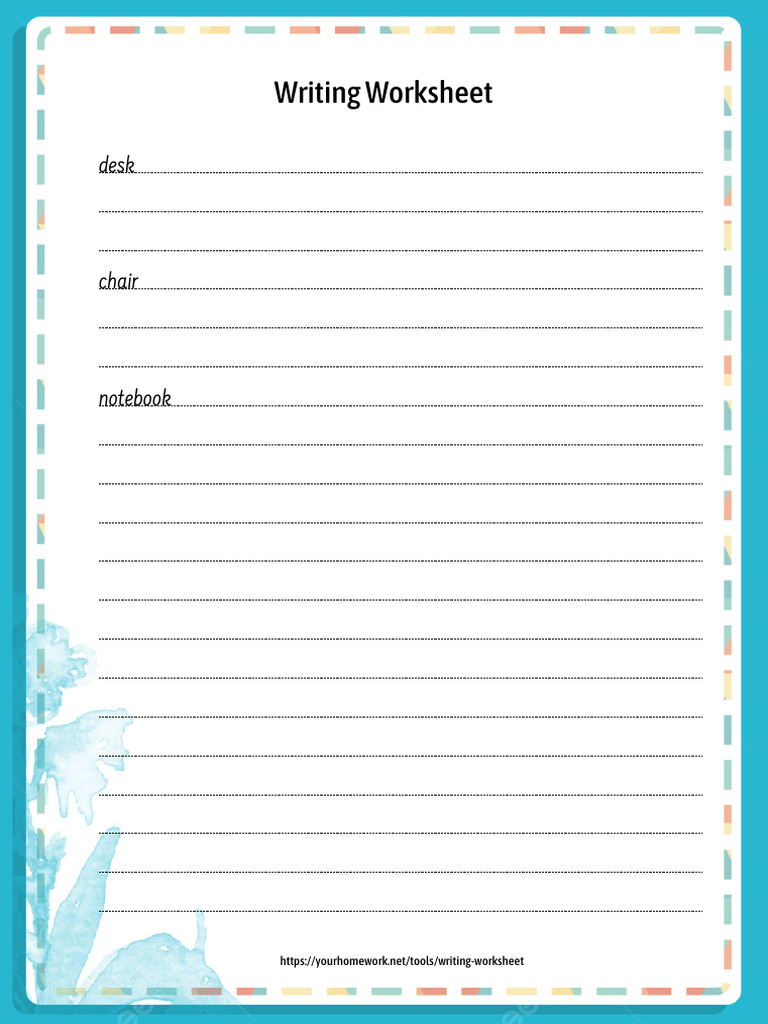 Writing Worksheet | PDF