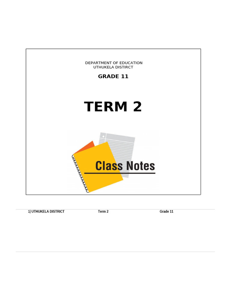 2026 Lo Gr 11 Term 2 Class Notes | PDF