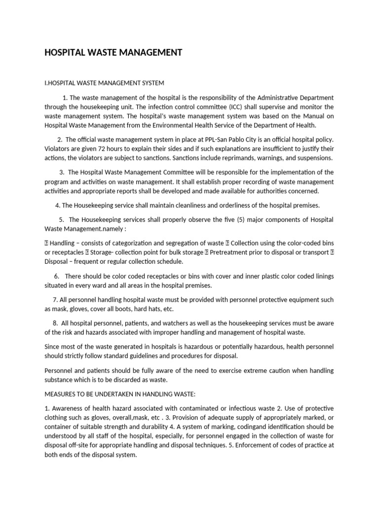 Waste Management Procedure | PDF | Waste | Waste Management