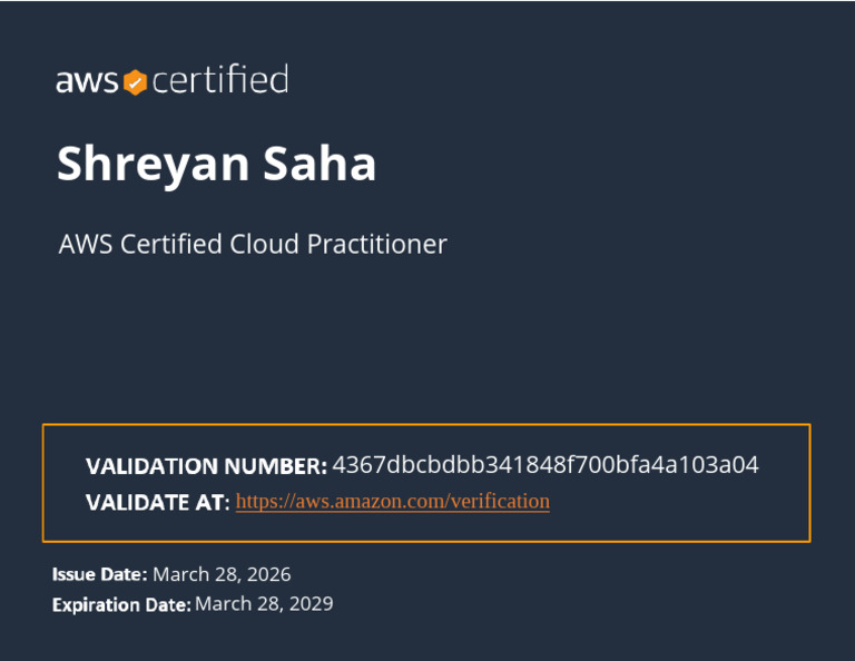 AWS Certified Cloud Practitioner Certificate | PDF