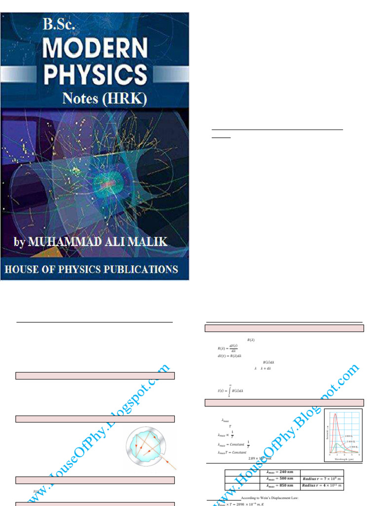 Modern Physics Computerized Short Notes HRK | PDF | Photoelectric ...