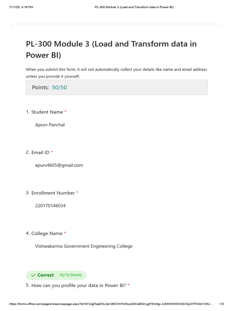 PL-300 Module 3 (Load and Transform Data in Power BI) | PDF | Microsoft ...
