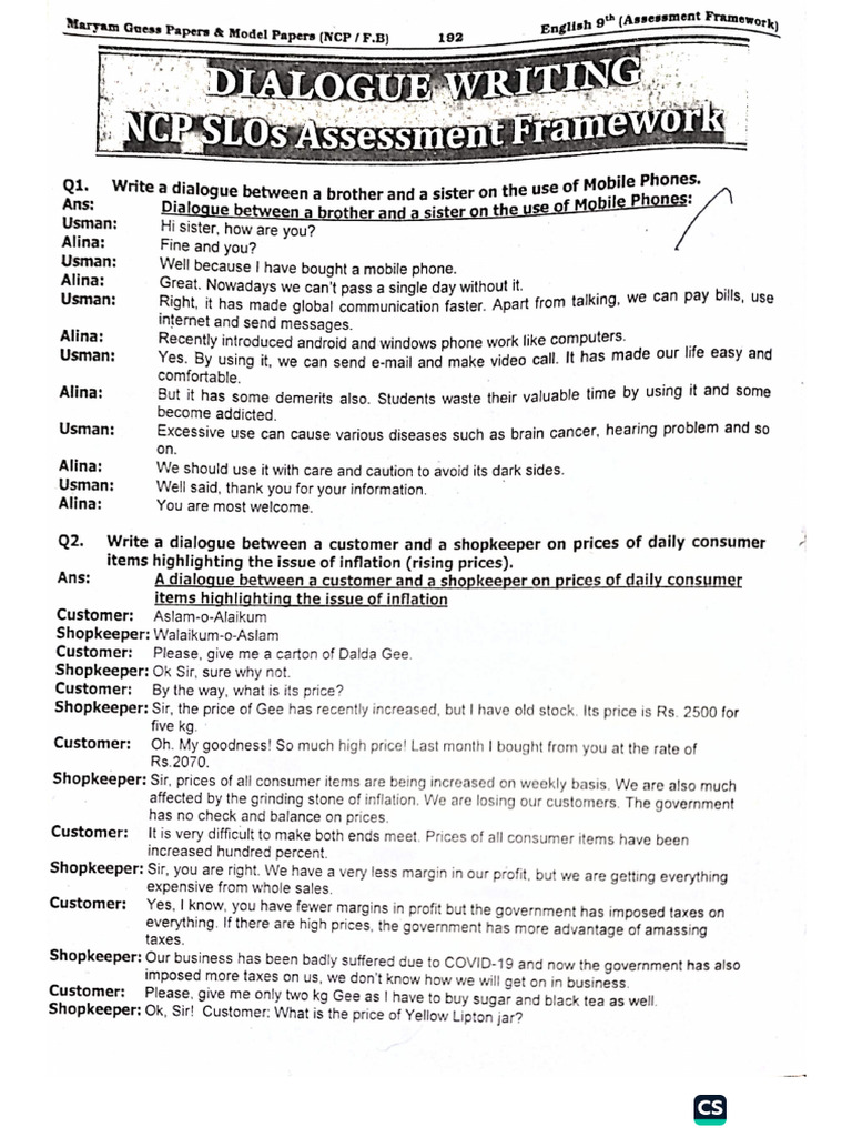 Dialogue Writing | PDF