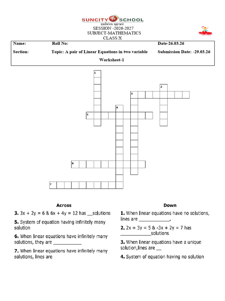 Worksheet-1 Grade X | PDF