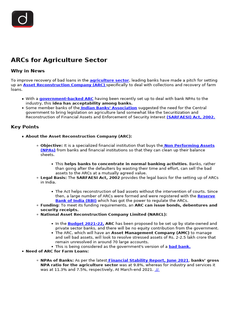 ARC | PDF | Banks | Debt