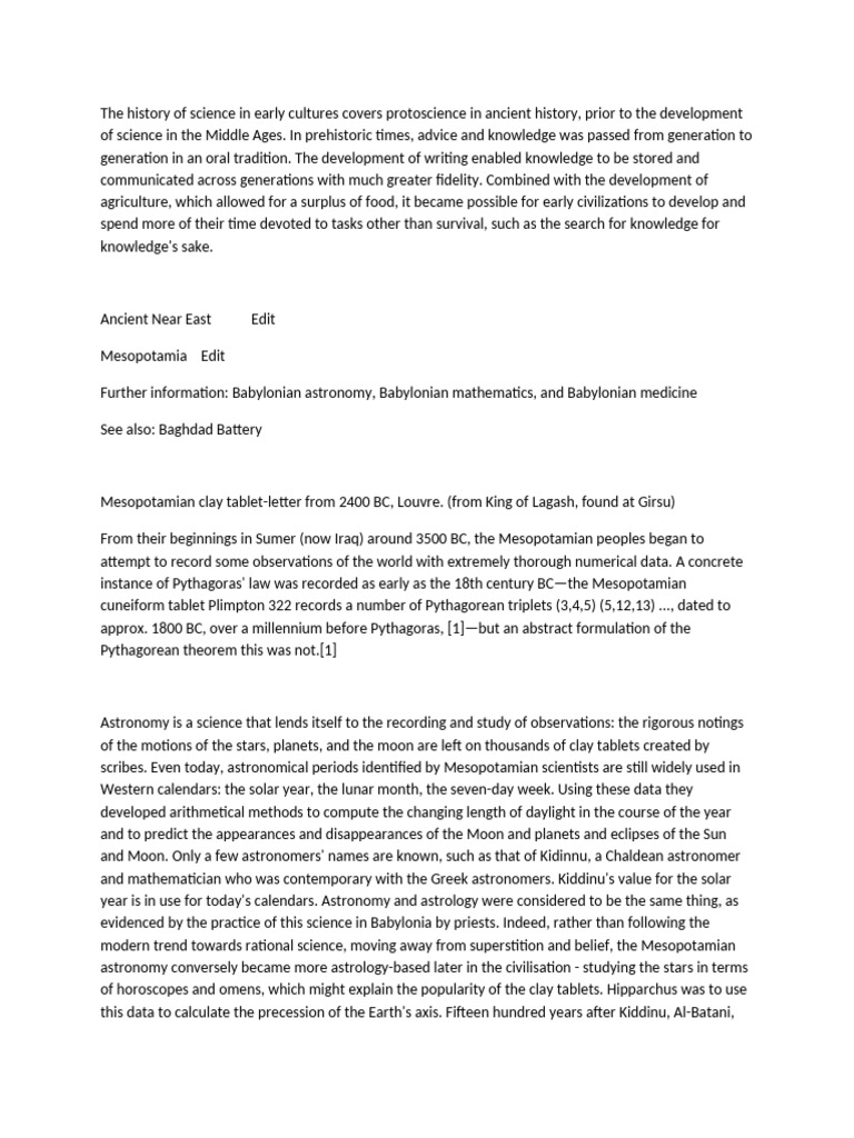 History of Science | PDF | Mesopotamia | Babylonia