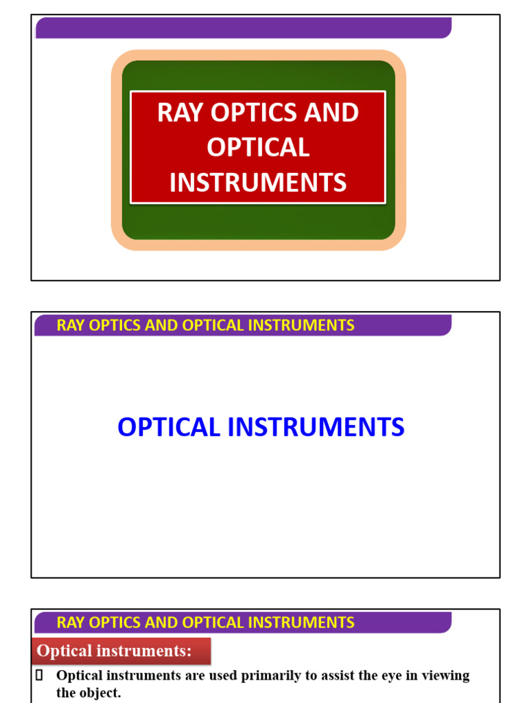 Optical instruments 2 | PDF | Optics | Telescope
