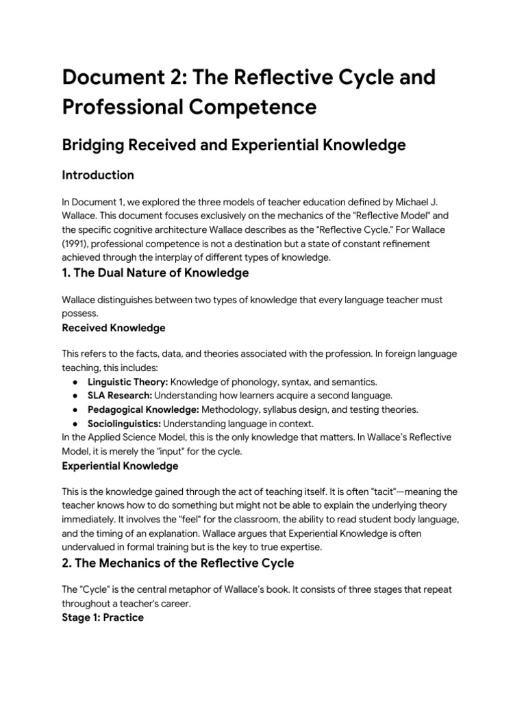Document 2_ The Reflective Cycle and Professional Competence | PDF ...