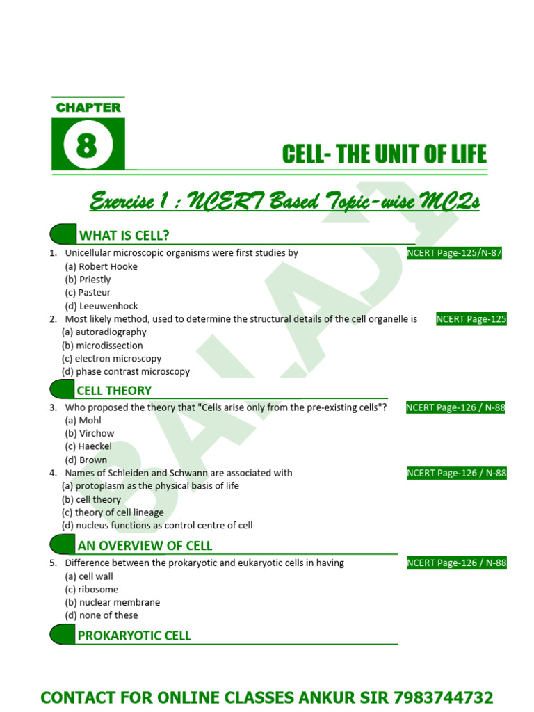 8.Cell the Unit of Life | PDF