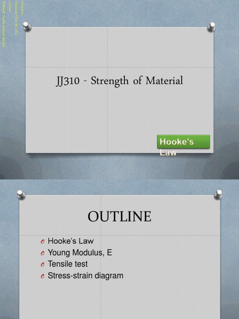 Strength of Material 1 Hooke S Law Tensile Test Ed PDF Ultimate