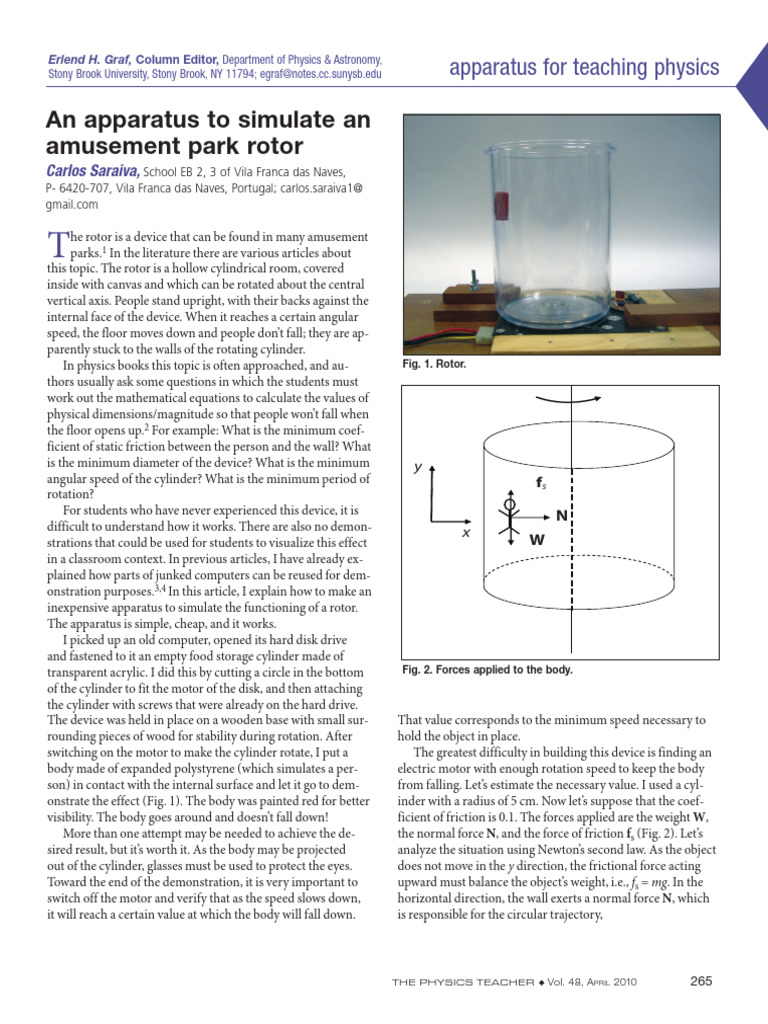 2025 Apparatus Simulate Amusement Park Rotor | PDF | Force | Motion ...