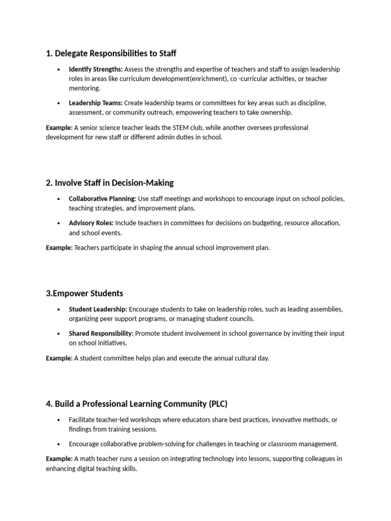 handout distributed leadership | PDF | Teachers | Mentorship