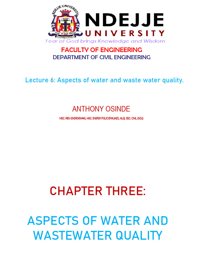 Lecture 6 - Water and Wastewater | PDF | Water Quality | Water