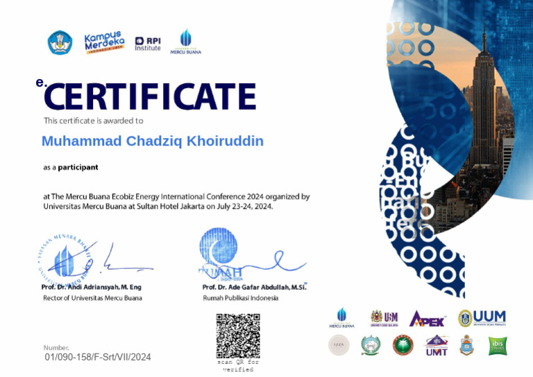 Sertifikat Ecobiz 2024 Muhammad Chadziq Khoiruddin | PDF