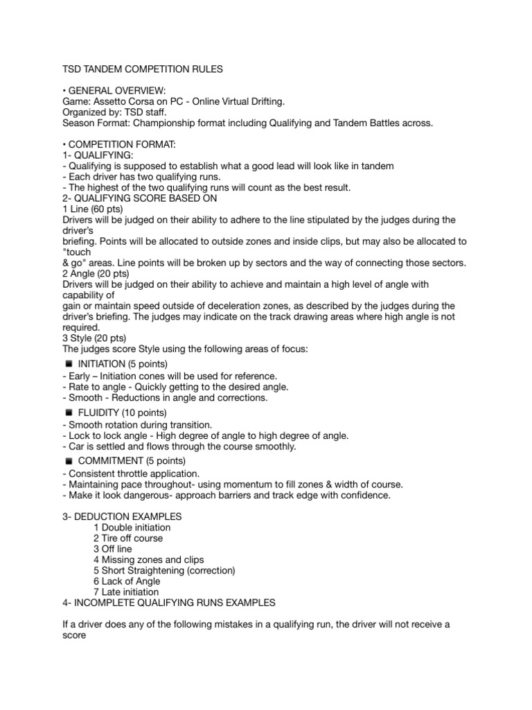 TSD Tandem Event Rule Book | PDF | Auto Races | Formula Racing
