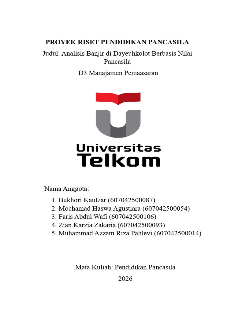 Proyek Riset Analisis Banjir Di Dayeuhkolot Berbasis Nilai Pancasila | PDF
