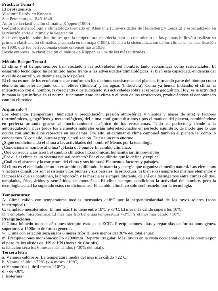 Prácticas Tema 4 | PDF | Clima | Clima templado