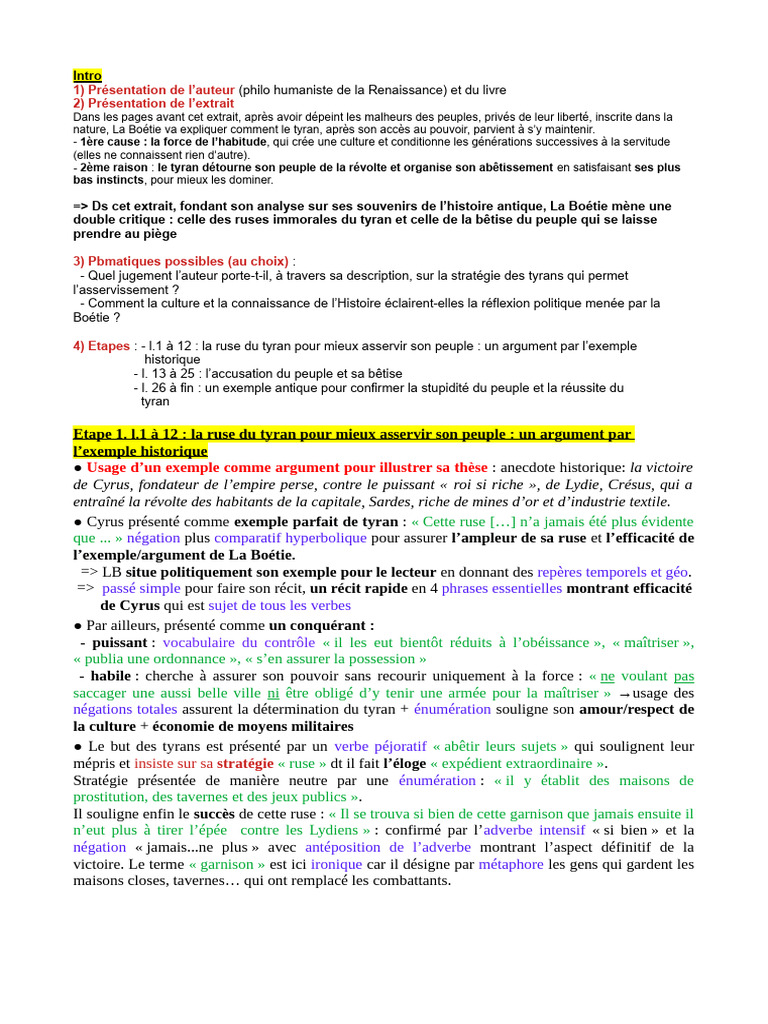 Explication Linéaire 2. La Ruse Des Tyrans | PDF | Tyran | Vérité