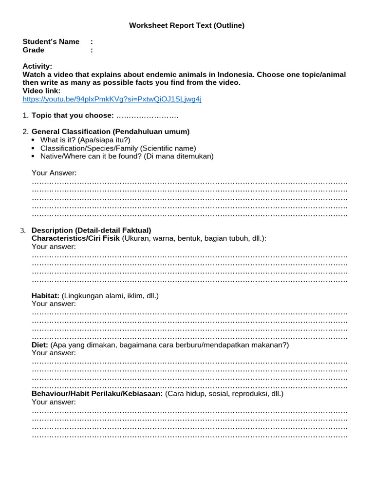 Worksheet Report Text (4) | PDF