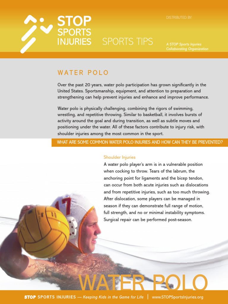 SPORTS INJURIES waterpolo | PDF | Knee | Musculoskeletal Disorders