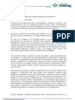 Trastorno de alimentación en adolescentes