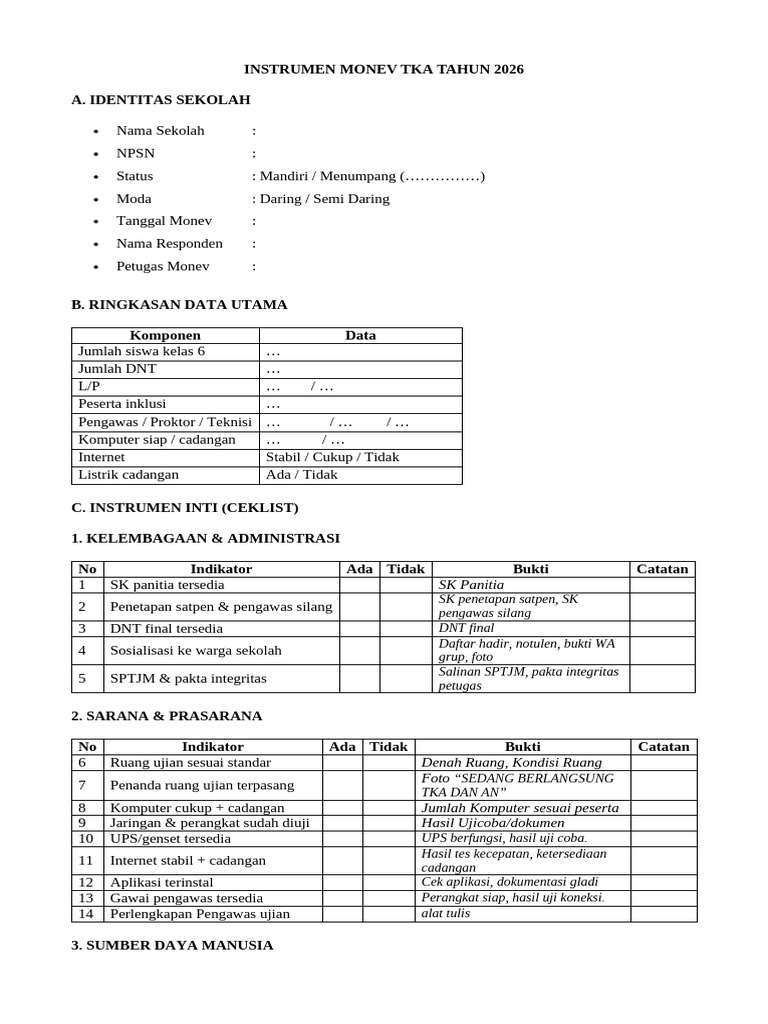Instrumen TKA | PDF